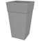 Bloem Tall Finley Tapered Square Planter: 25" - Cement - Matte Textured Finish, 100% Recycled Plastic Pot, For Indoor and Outdoor Use, Gardening, 9 Gallon Capacity